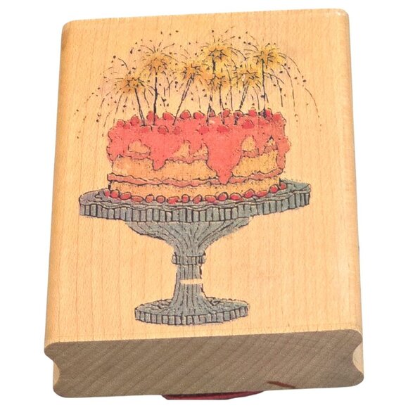 Vtg Wooden Rubber Stamp Lot of 60 Mixed Crafts Floral Sentiments & Decorative - Picture 16 of 16